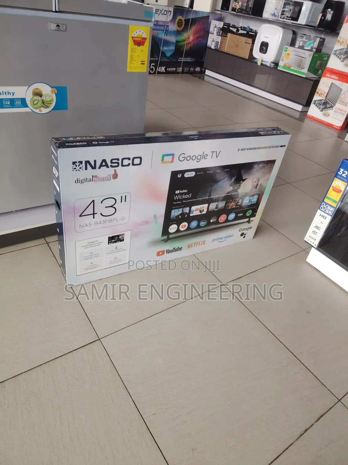Nasco 43-Inch Sleek Frameless Smart Led Tv – Android Google Tv Os