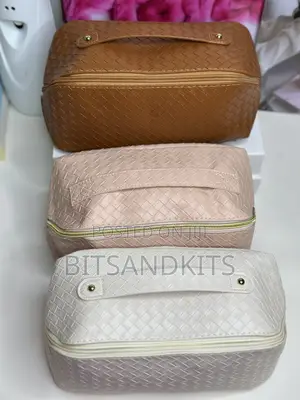Braided Leather Cosmetic Bag