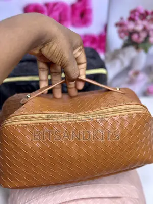 Braided Leather Cosmetic Bag
