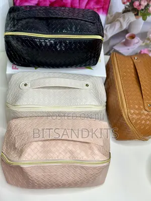 Braided Leather Cosmetic Bag