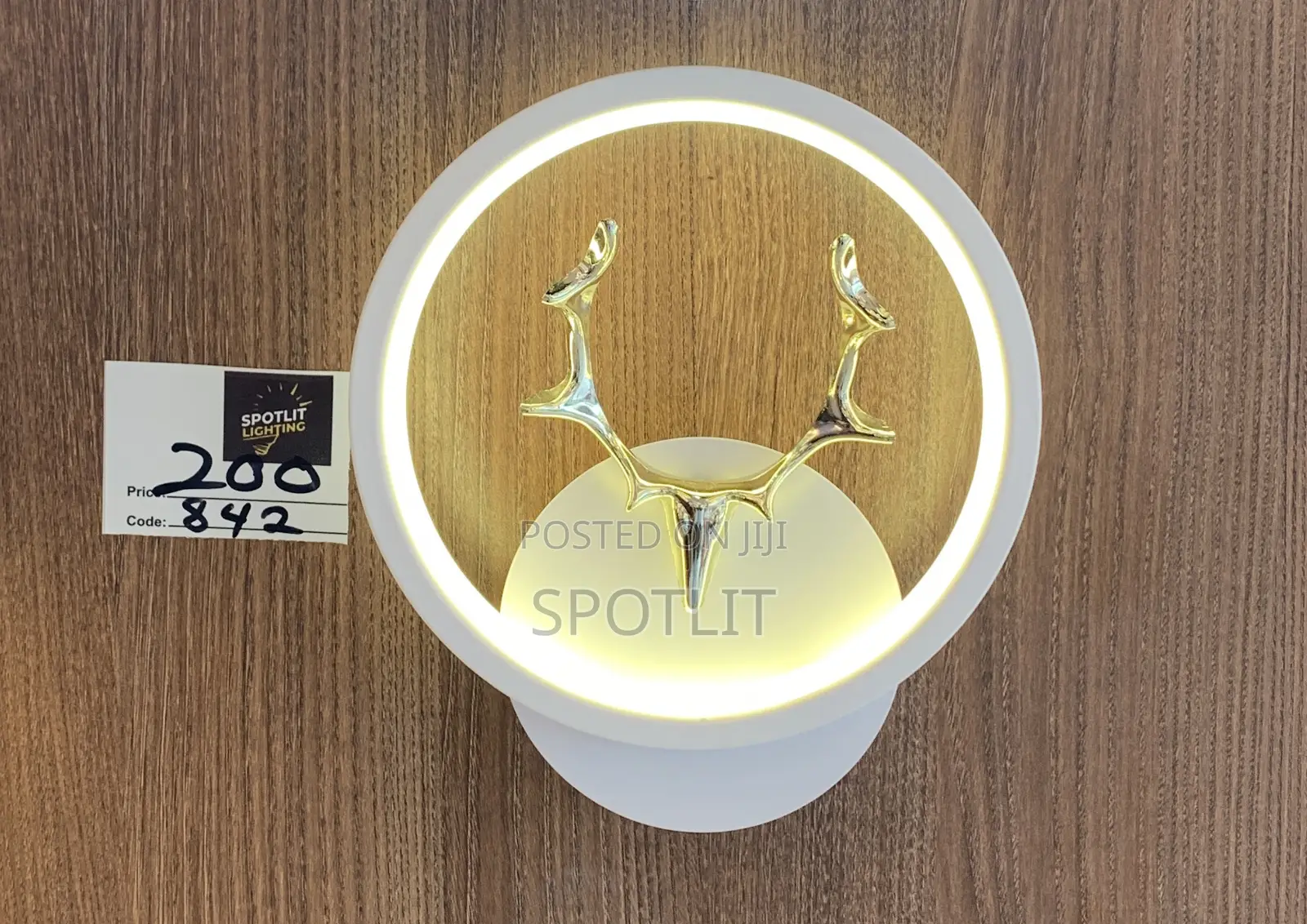 A Modern White and Gold Deer Horn Led
