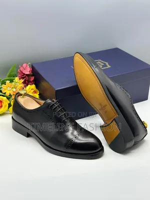 Frank Perry Handmade Black Leather Lace Up Shoes