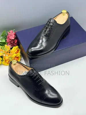 Frank Perry Handmade Black Leather Lace Up Shoes