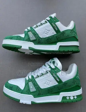 Original Louis Vuitton Lv Green/White Denim