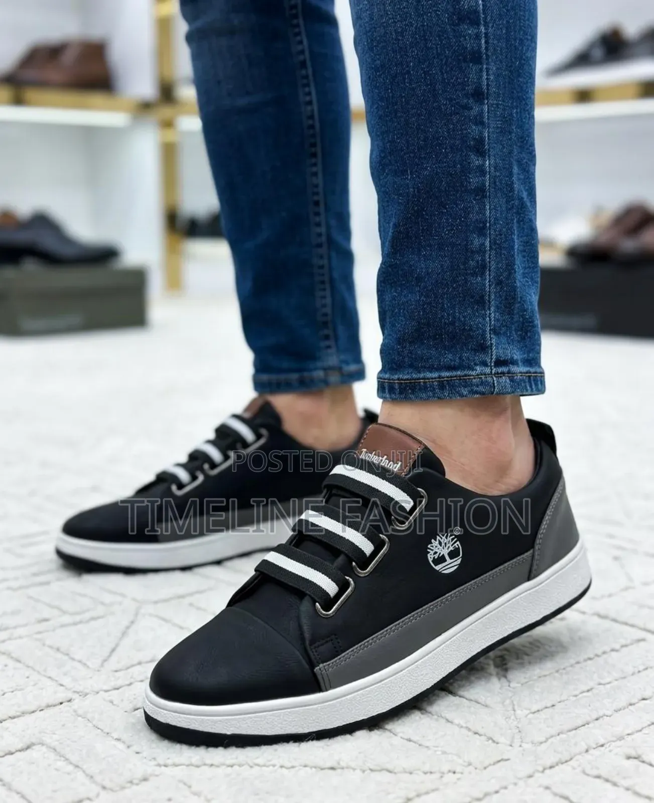 Quality Timber Land Black and Grey Sleek Sneakers