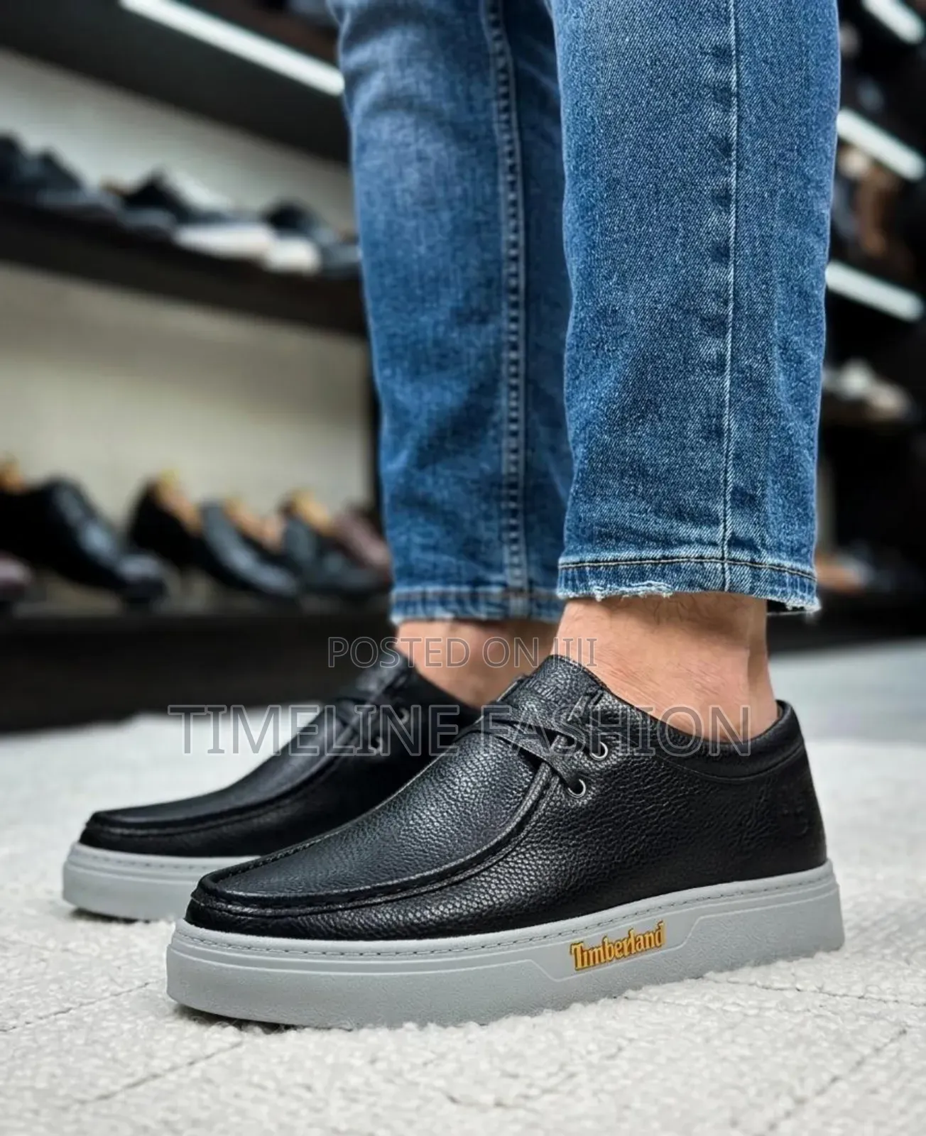 Quality Timber Land Premium Leather Sneakers Black