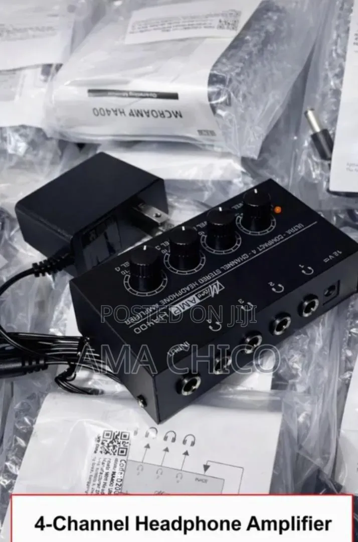 4 Channels Stereo Headphones Amplifier