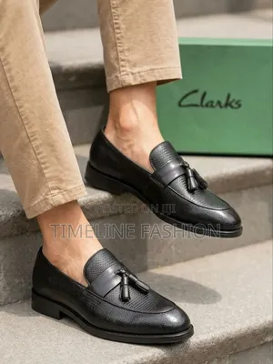 Clark's Ring My Bell Men's Stylish Leather Shoes Size 39 46 Black