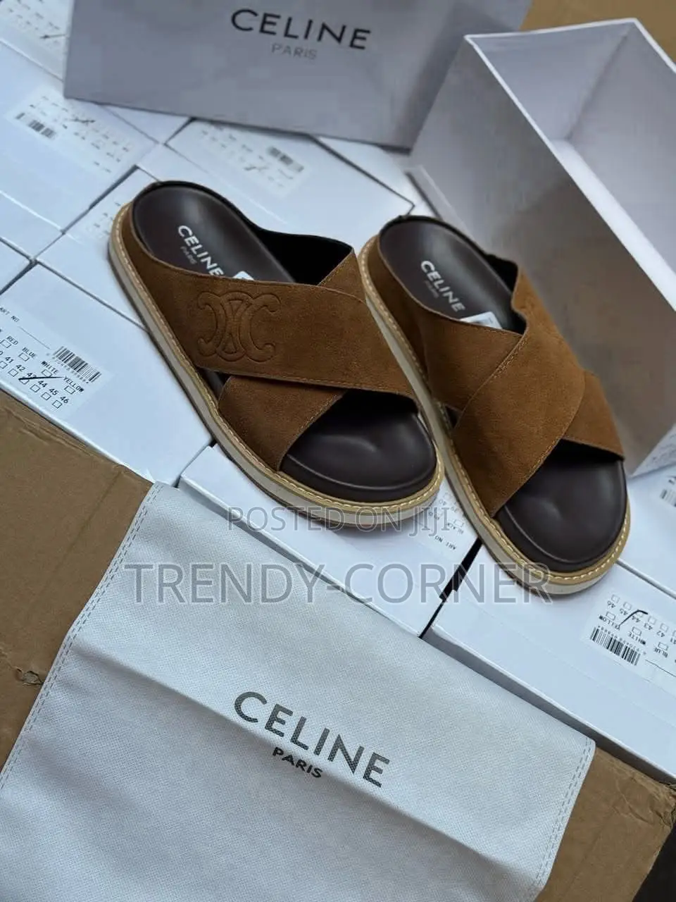 Celine X Off-White Suede Slippers