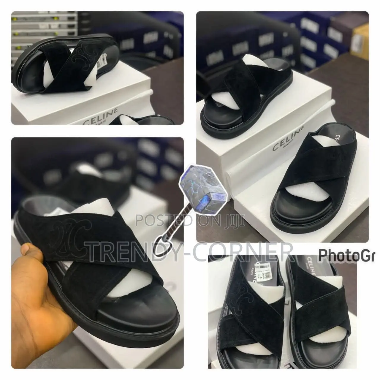 Celine X Off-White Suede Slippers