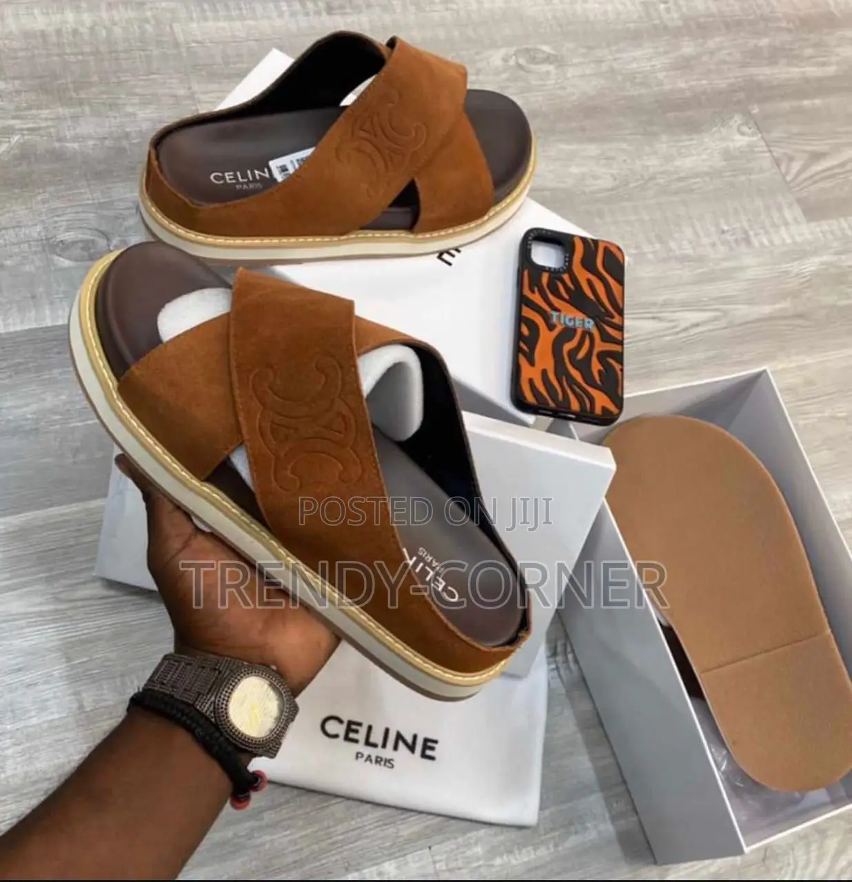 Celine X Off-White Suede Slippers