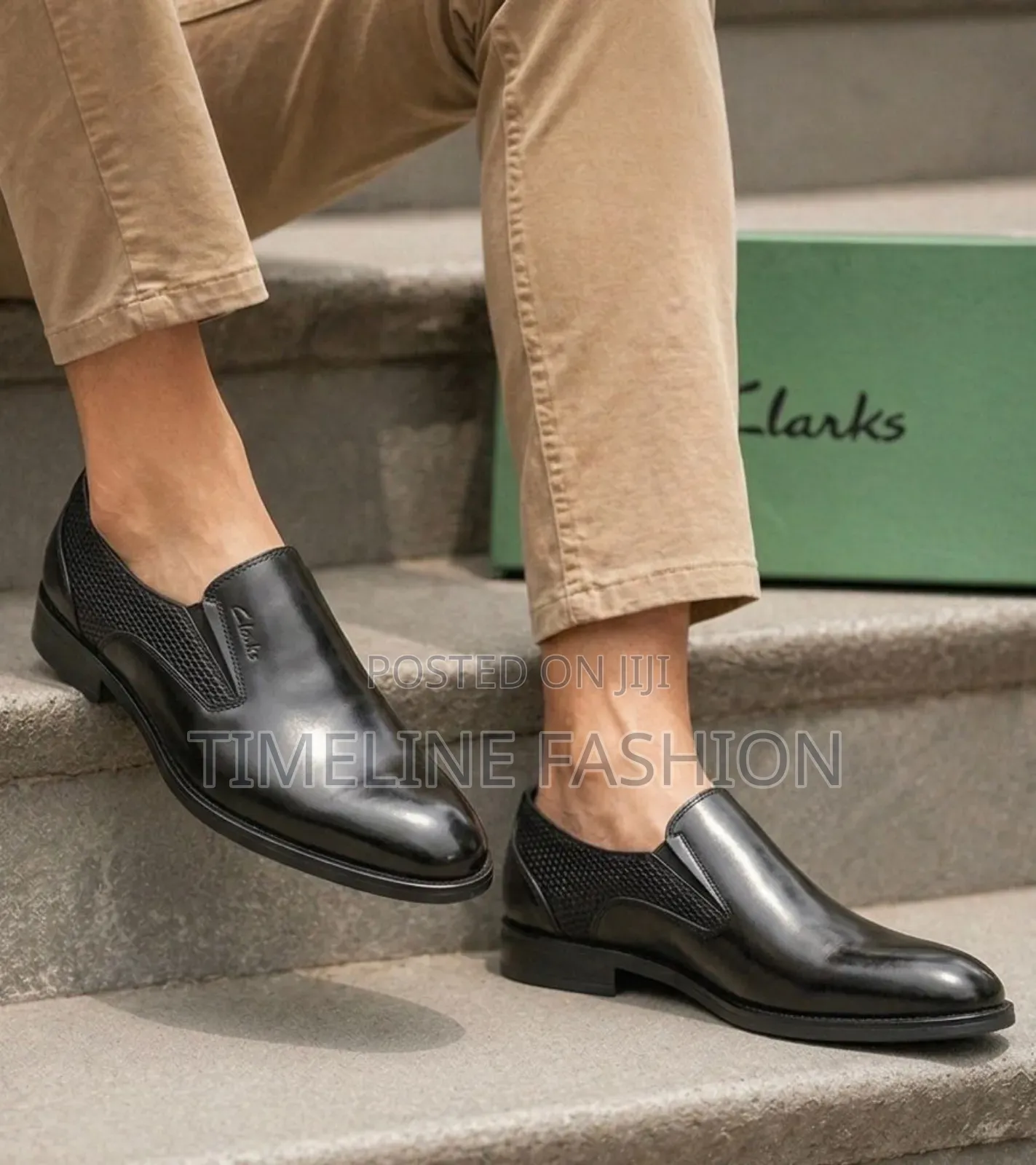 Clark's Easy Wear Black Leather Men's Stylish Shoes Size 39/46
