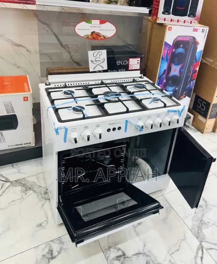 Premium Design Mideatech Gas Oven 5 Burner(Auto Rotisserie)White 