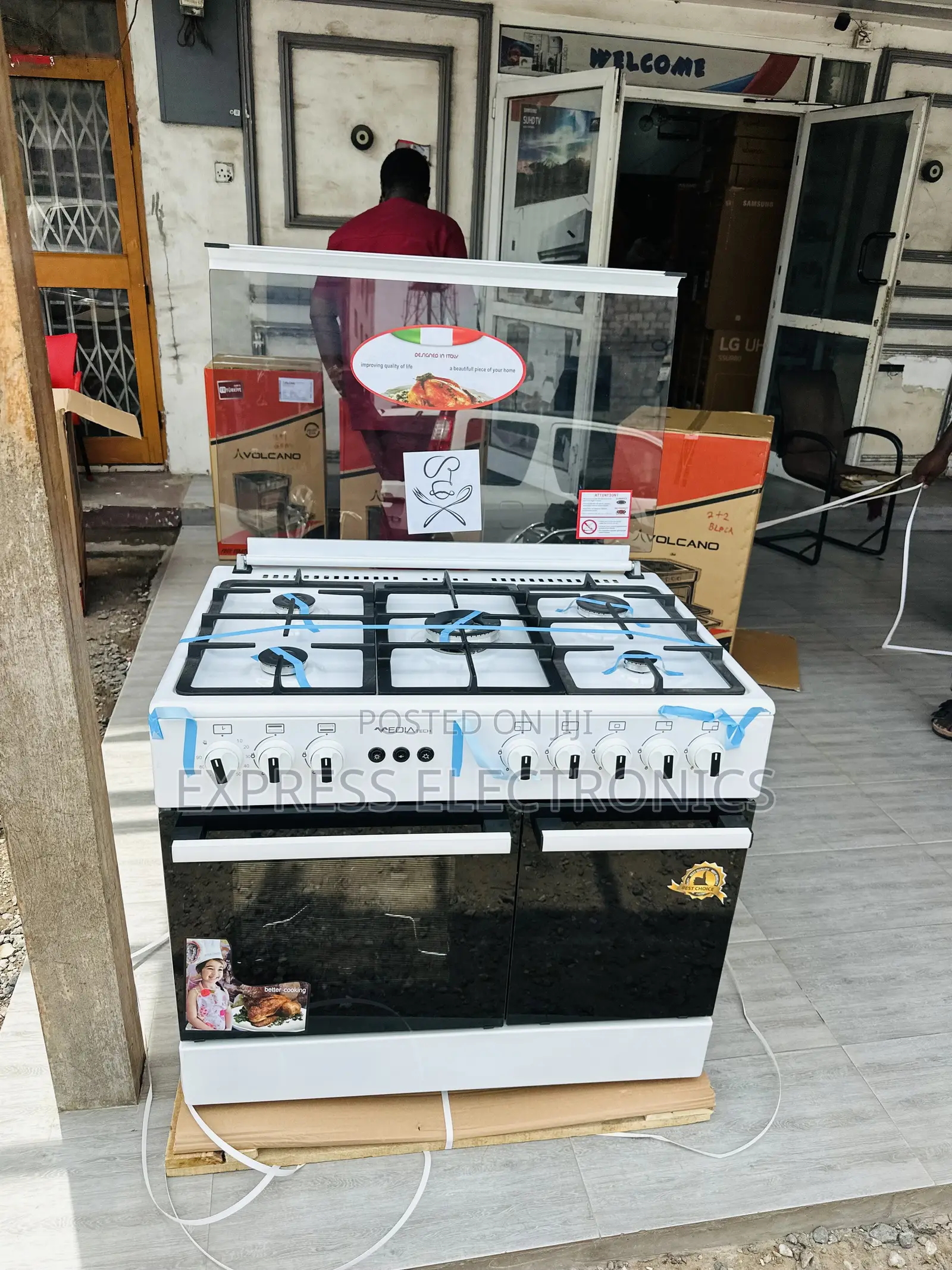 Call and Order for Midea Tech Gas Cooker Oven White 5b 60/00