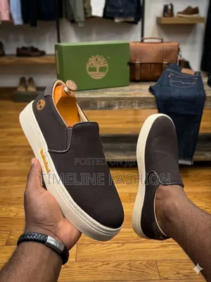 Timber Land Suede Leather Coffee Brown Slip in Sneakers