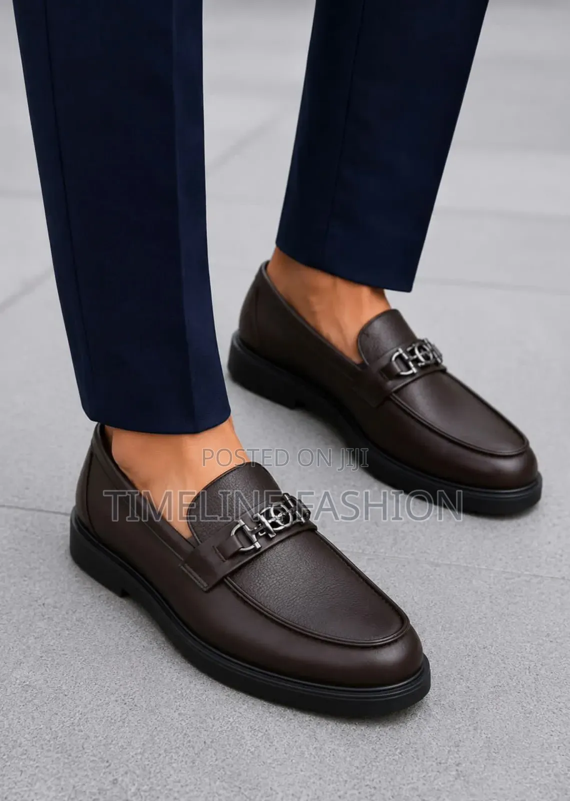 Coffee Brown Berluti Leather Loafers With Black Soles