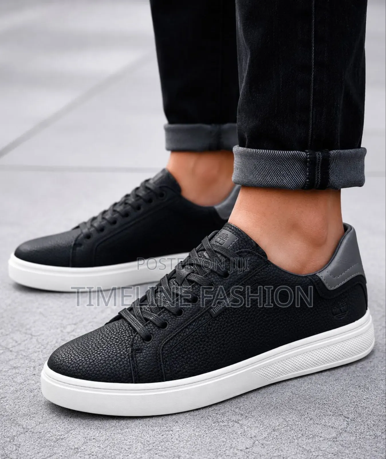 The Timber Land Lace Sneakers Black With White Sole