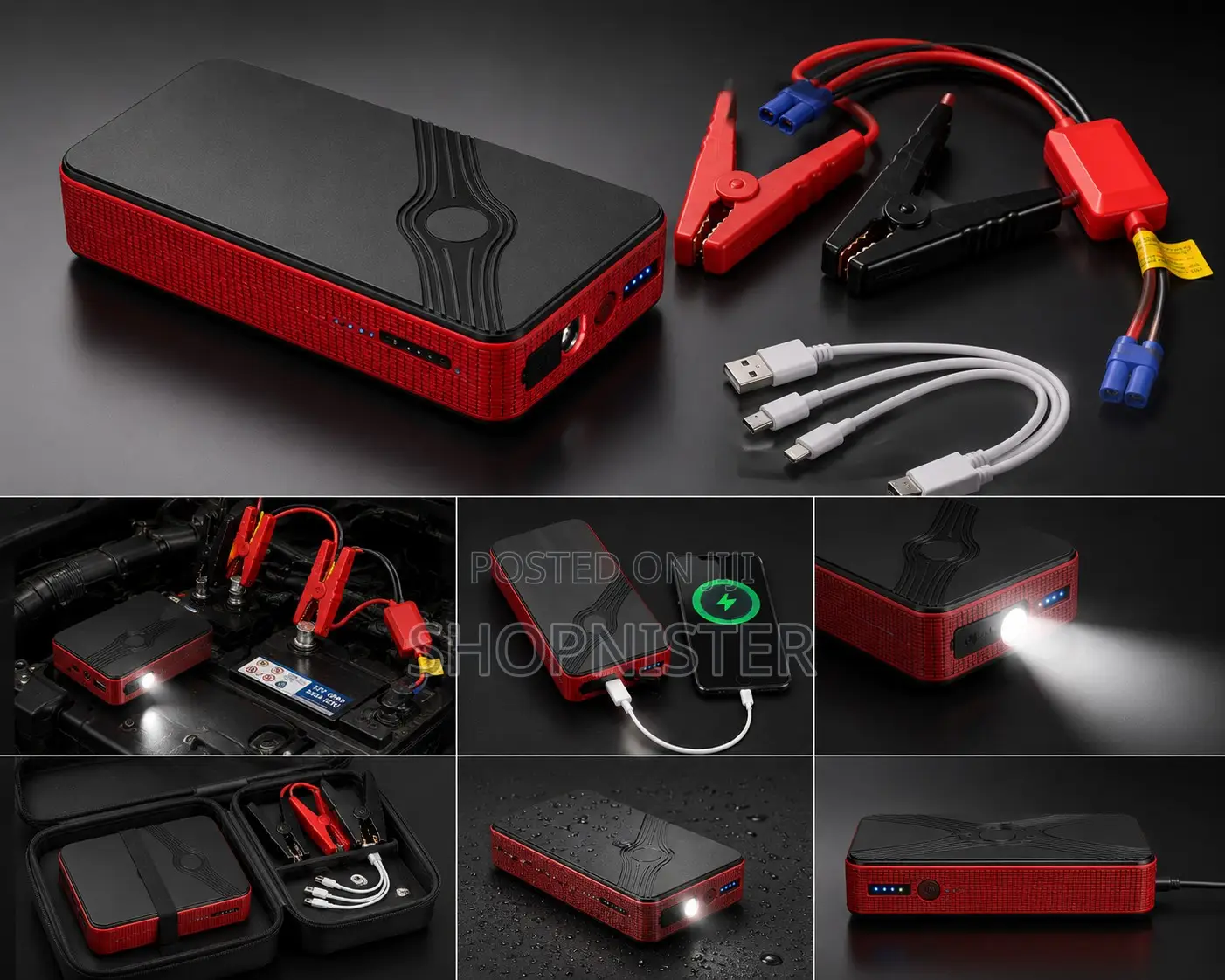 5v 2a 6000mah Portable Car Jump Starter Power Bank With Led Flashlight