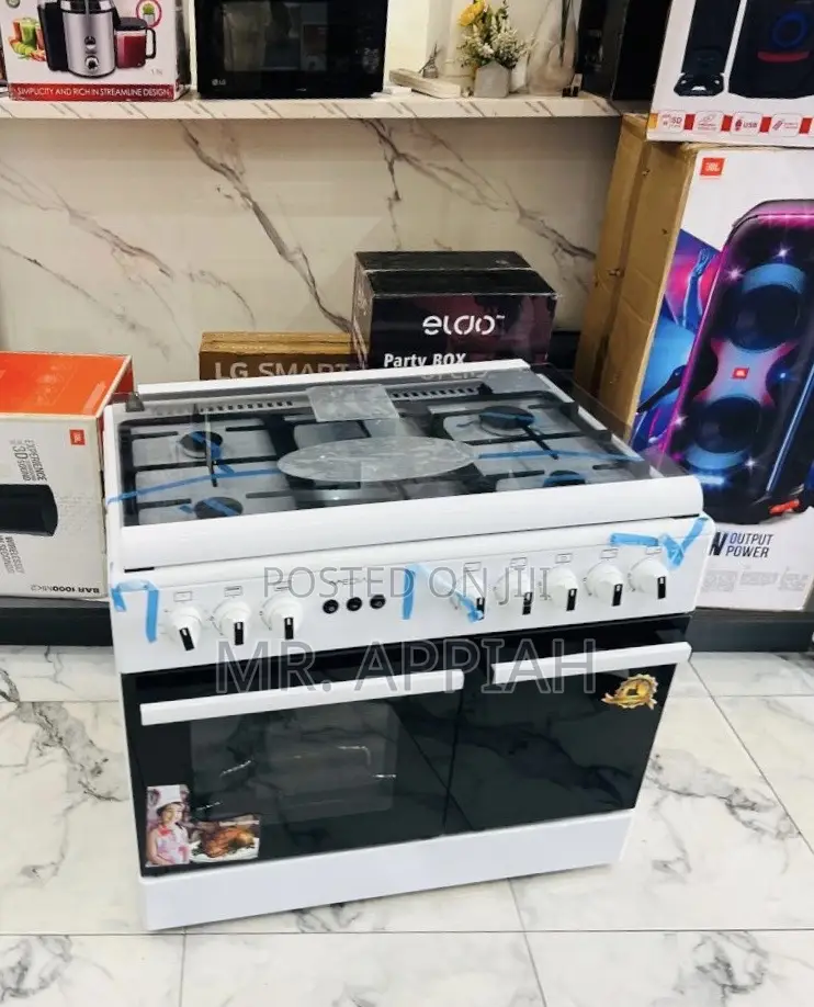 Purchase Mideatech 5 Gas Cooker With Grill(White) Auto Rotisserie 