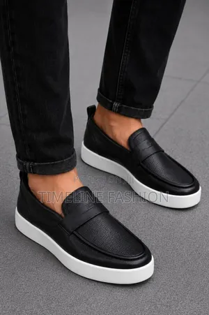 Black and White Hugo Boss Men's Leather Sneakers