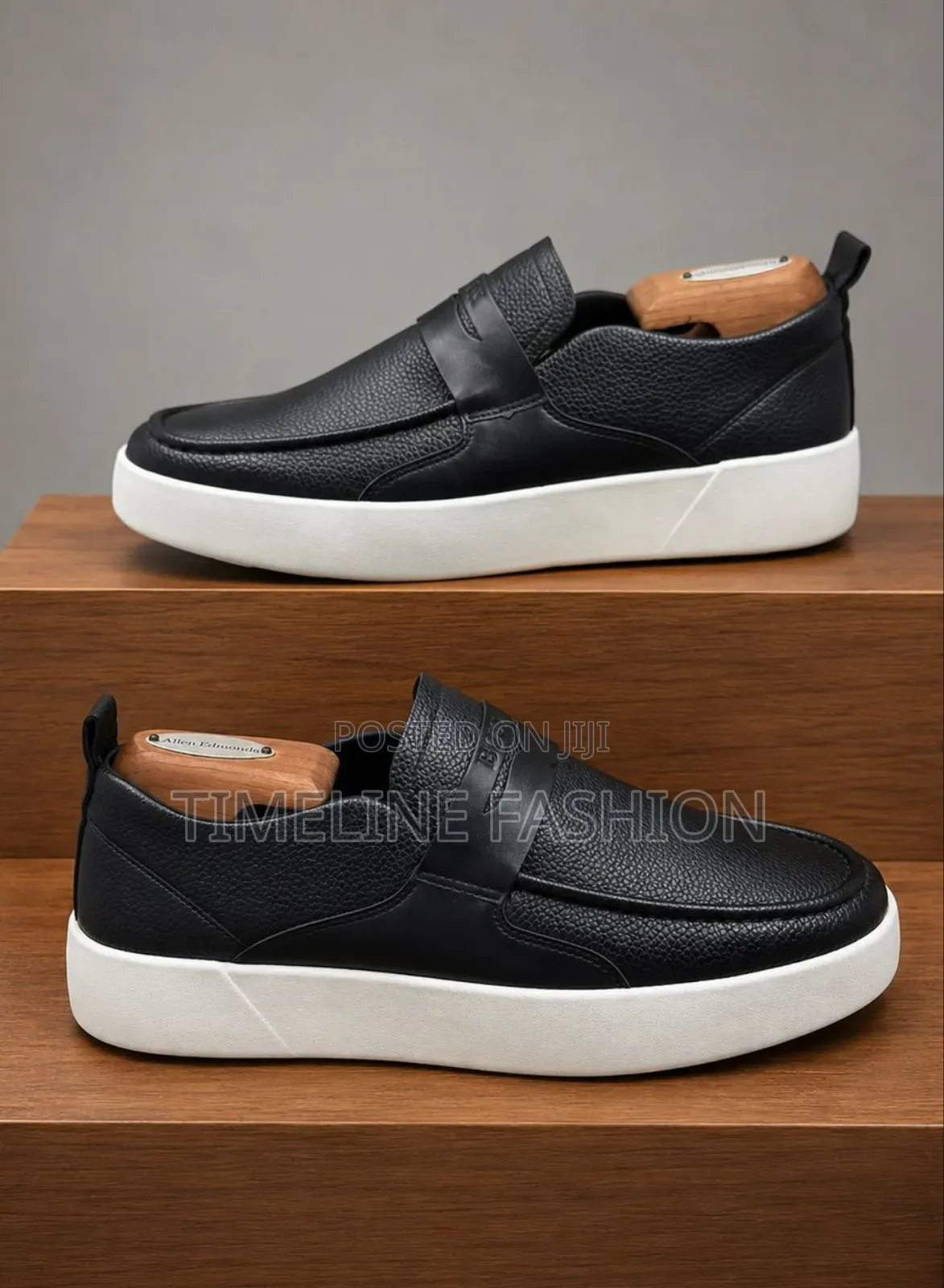 Black and White Hugo Boss Men's Leather Sneakers