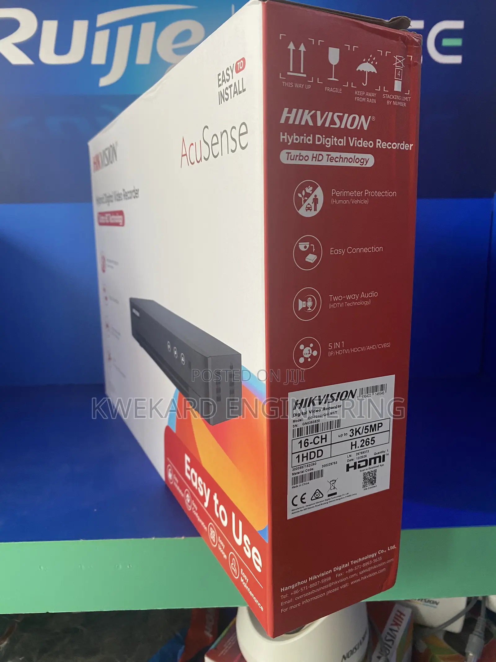 Hikvision16-channel 1u H.265 Acusense Hybrid Dvr Ids-7216hqhi-m1/E