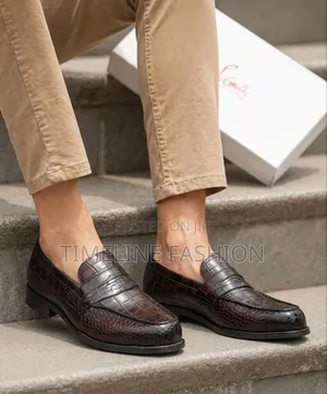Christian Louboutin Executive Men's Coffee Brown Leather Shoes