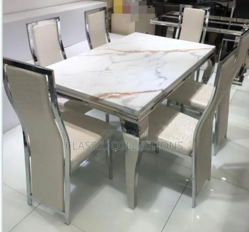 6 Seater Dining Set- Marble Top