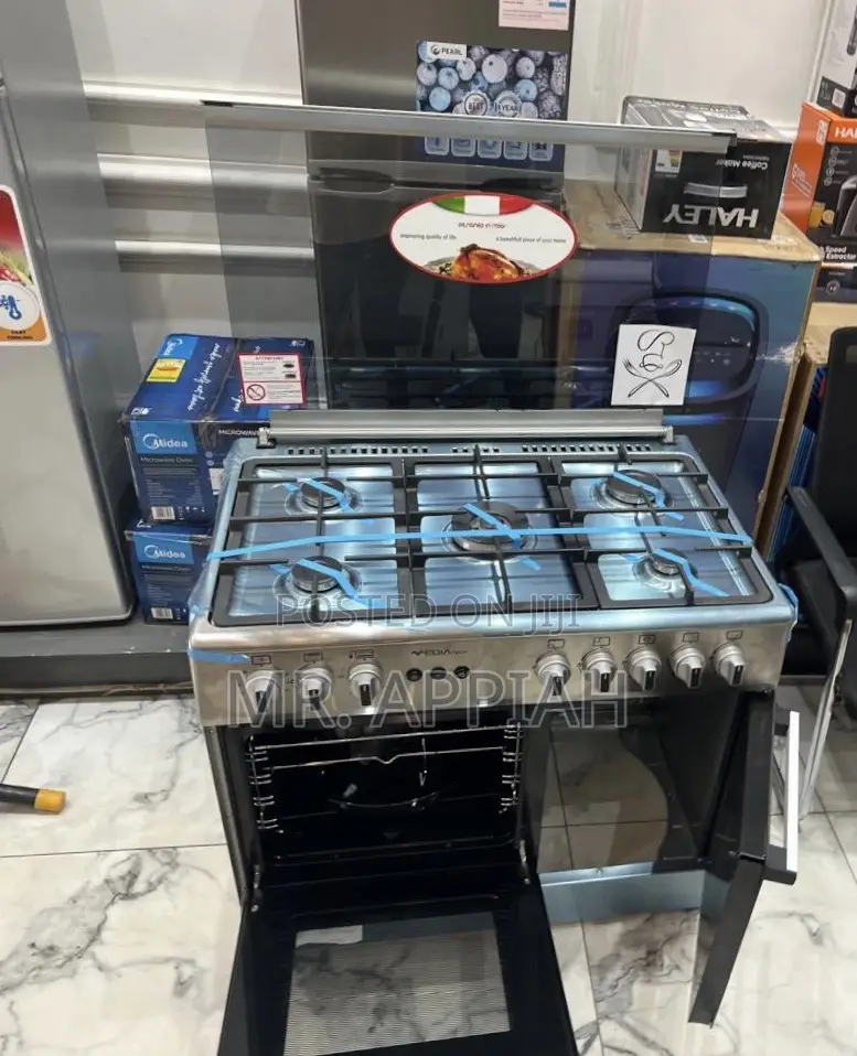 Shop Mideatech Gas Oven 5 Burner With Grill(Transparent Lid).