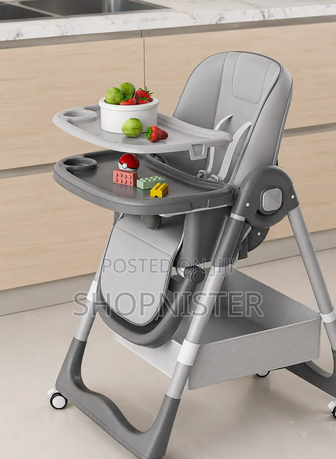 3-in-1 Convertible Baby High Chair, Recliner Pram