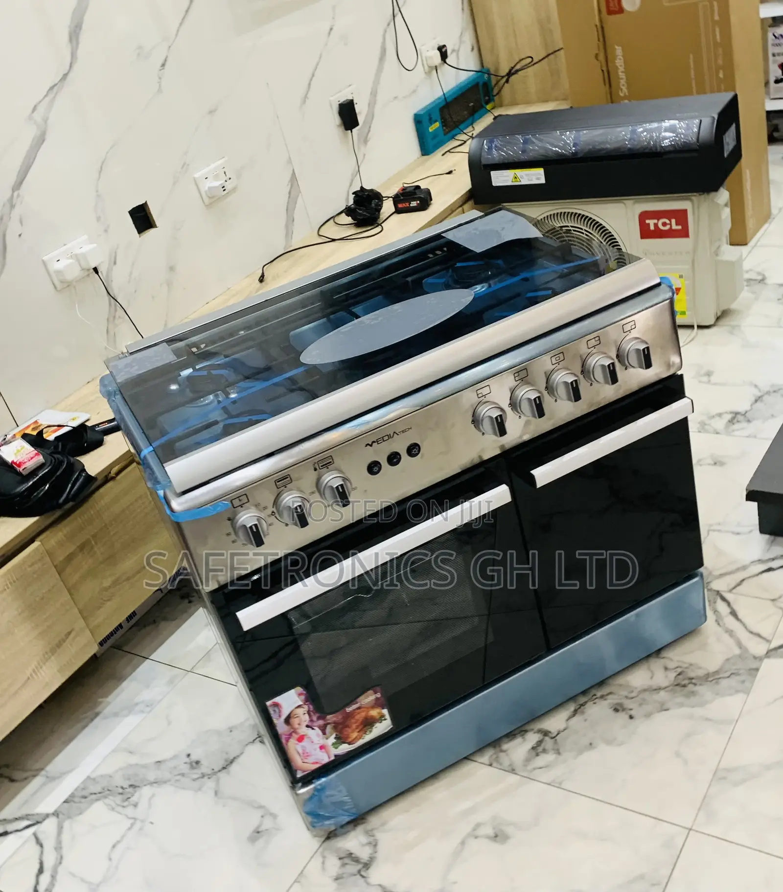 Adorable Sleek Midea 90×60 5-Burner Gas Cooker W/ Grill