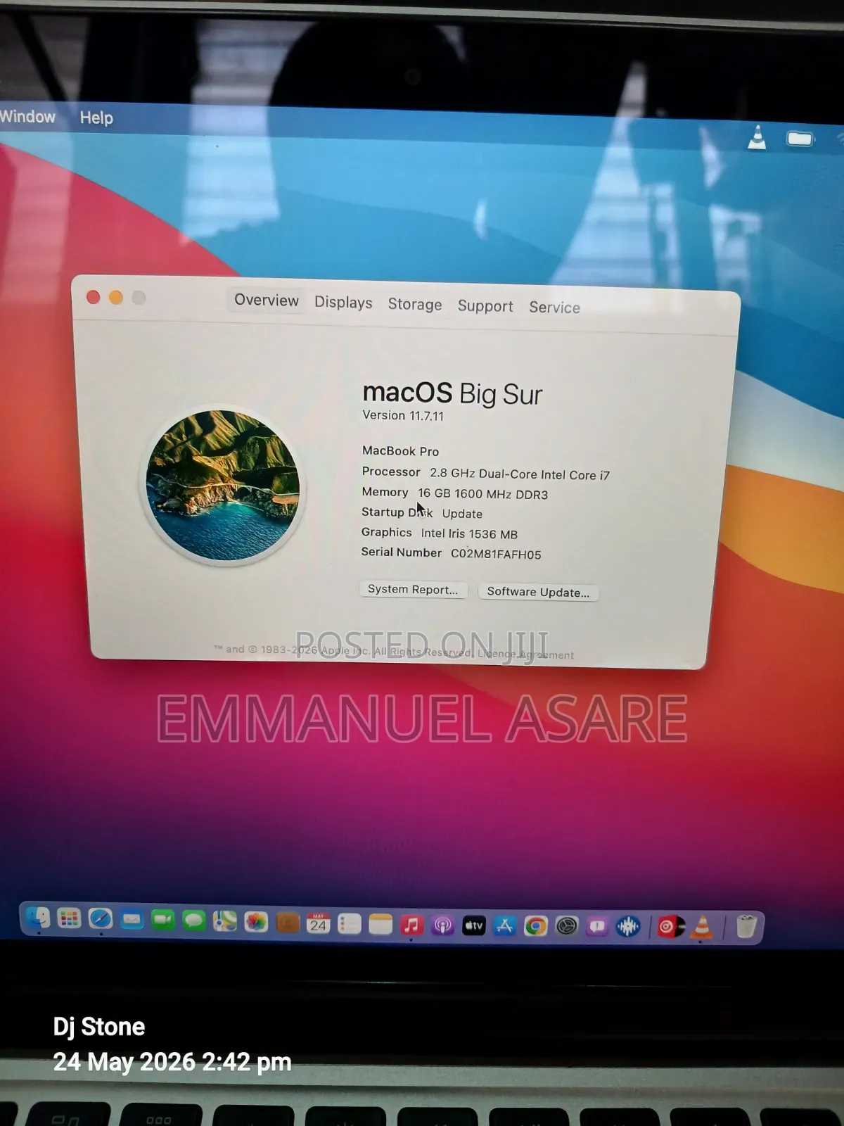 Laptop Apple MacBook Pro 16GB Intel Core i7 SSD 512GB