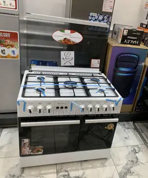 Accurate White Midea 5 Burner Gas Cooker With Oven
