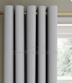 4pcs Elegant Quality Light Grey Blackout Curtains ( 600ghc ) No Rod