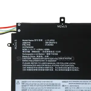 L17l3p52 L17m3p53 Laptop Battery for Lenovo Thinkpad L480 L490 L580