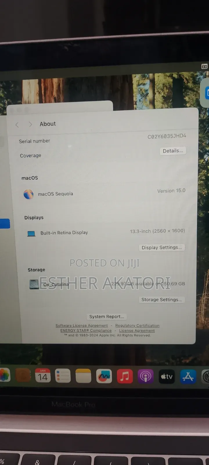 Laptop Apple MacBook Pro 2019 16GB Intel Core i5 SSD 256GB