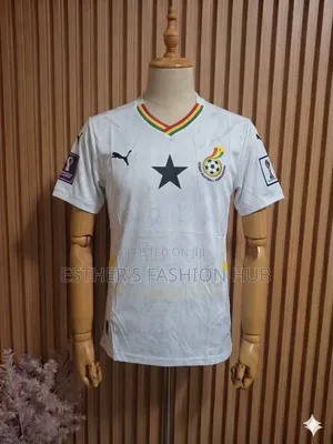 Ghana Jersey 24/25 Home White With World Cup Patches