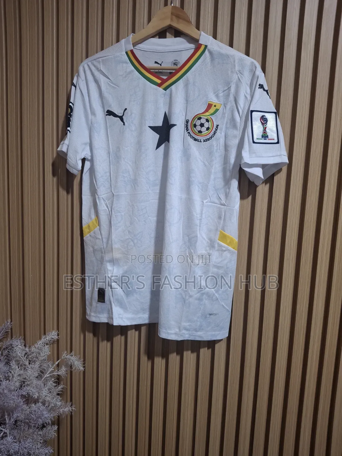 Ghana Jersey 24/25 Home White With World Cup Patches