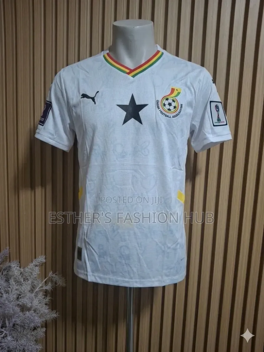 Ghana Jersey 24/25 Home White With World Cup Patches