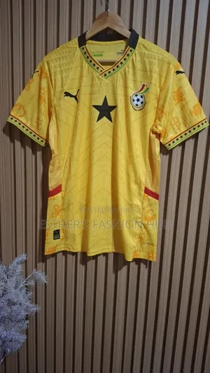 Ghana Jersey 24/25 Yellow ( With World Cup Patchesom the Arm )