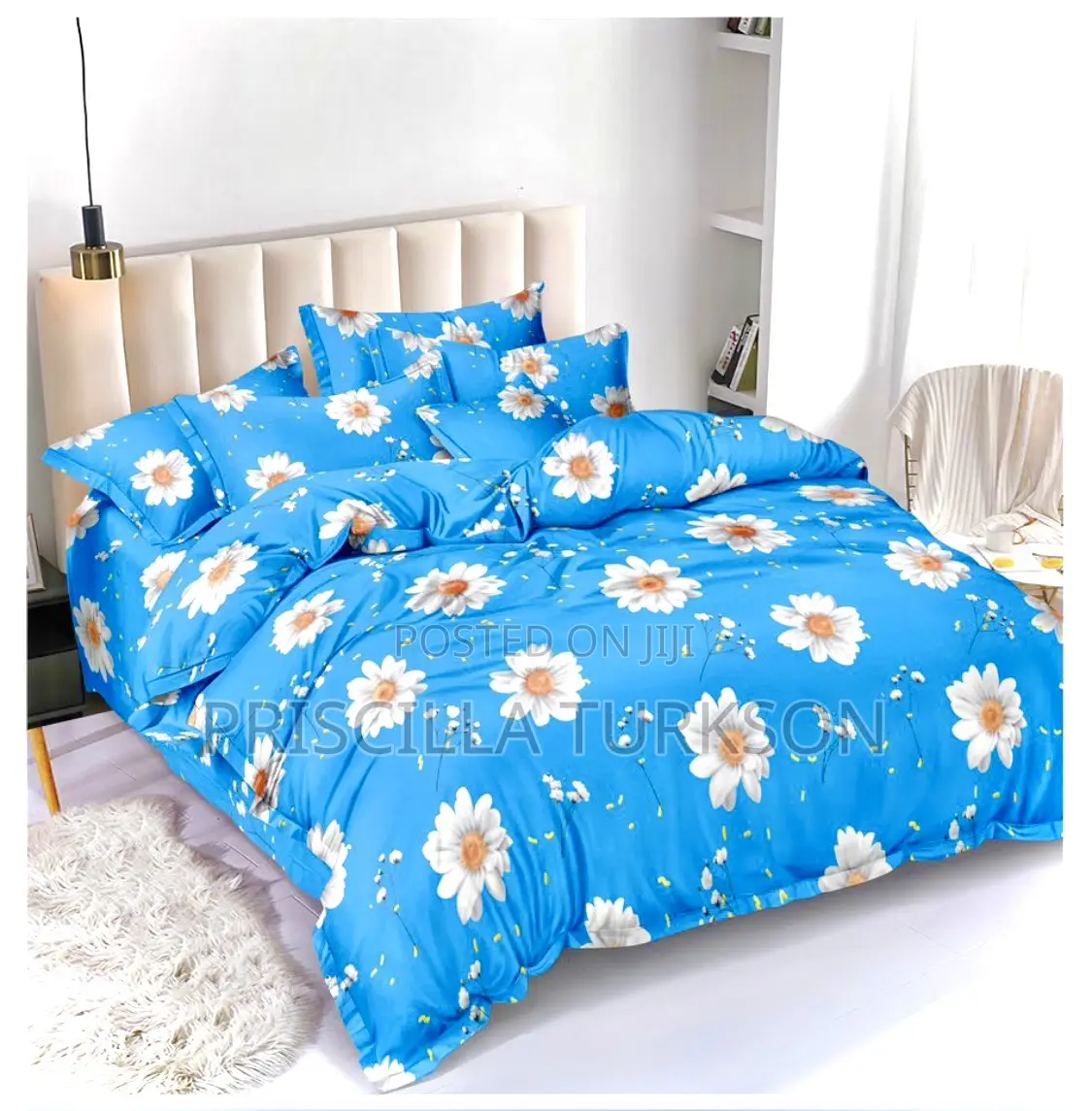 Deep Blue Bedsheet With Pillow Cases