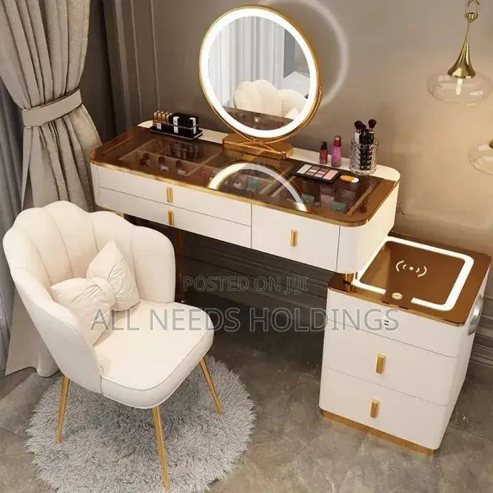 Vanity Dresser With Bluetooth Speaker, Usb And Wireless Phone Charge