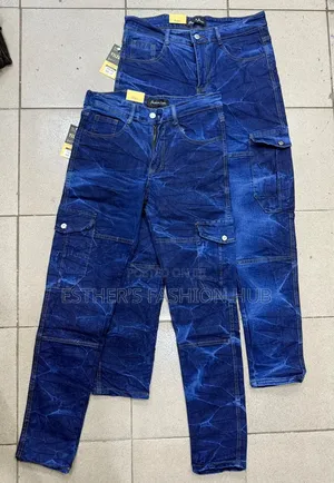 Quality Mens Cargo Jeans (Blue and Army Green)