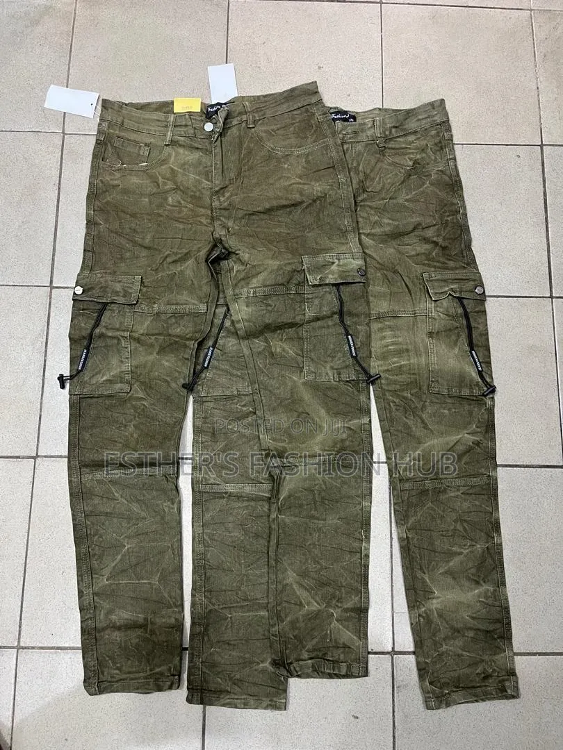 Quality Mens Cargo Jeans (Blue and Army Green)