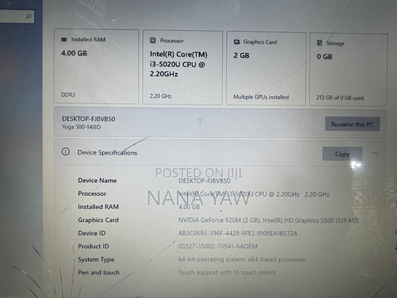 Laptop Lenovo IdeaPad Y500 4GB Intel Core i3 HDD 500GB