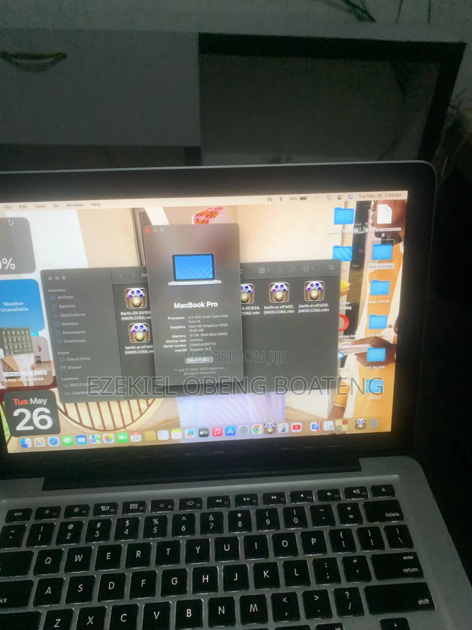 Laptop Apple MacBook Pro 8GB Intel Core i5 HDD 500GB