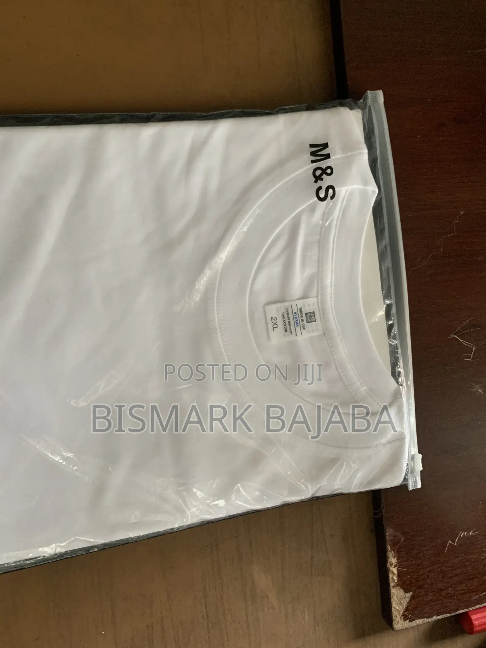 M S Plain White Cotton T-Shirt – 2xl