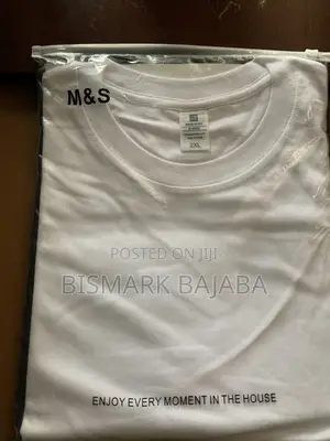 M S Plain White Cotton T-Shirt – 2xl