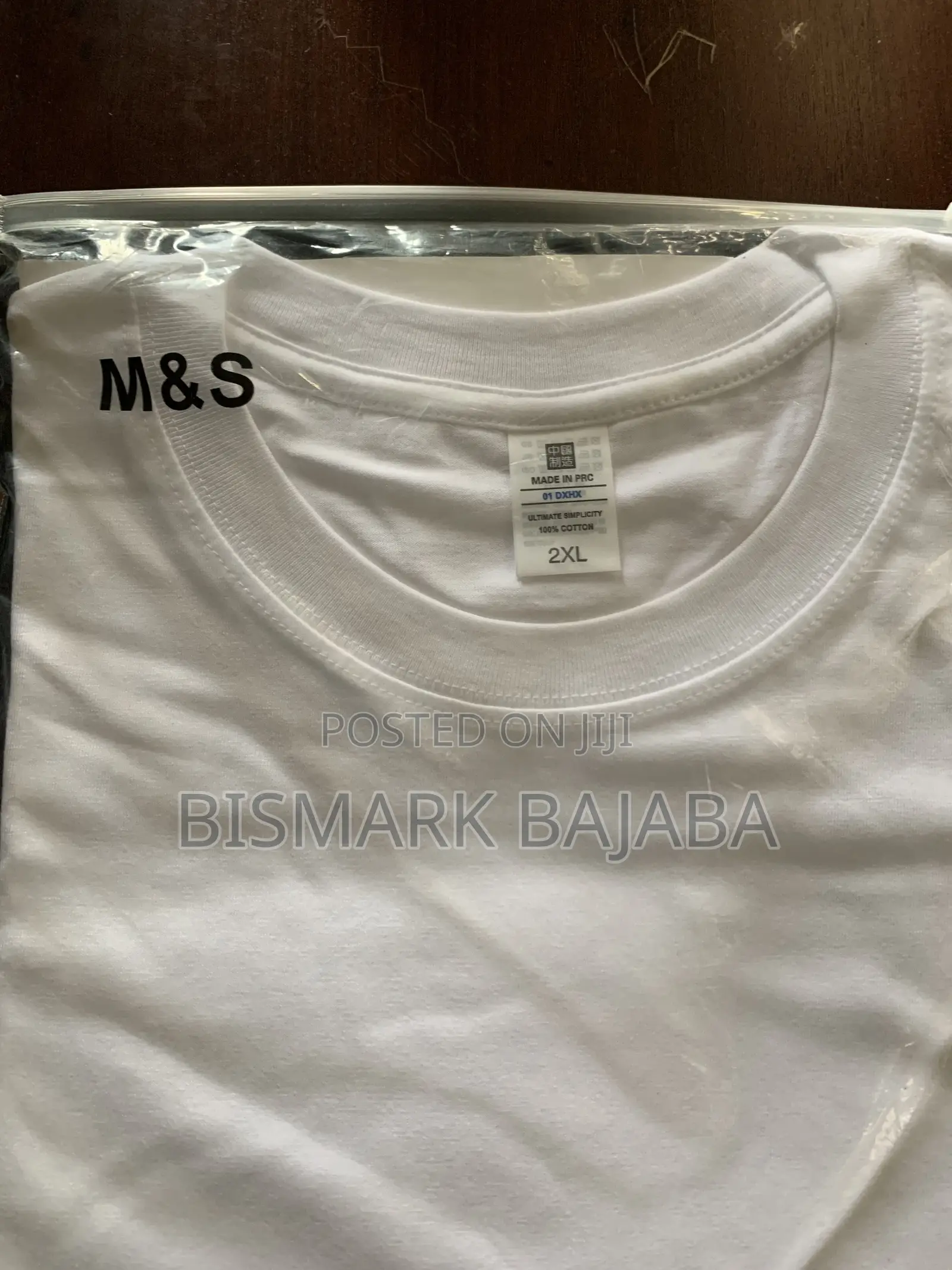 M S Plain White Cotton T-Shirt – 2xl