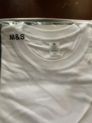 M S Plain White Cotton T-Shirt – 2xl